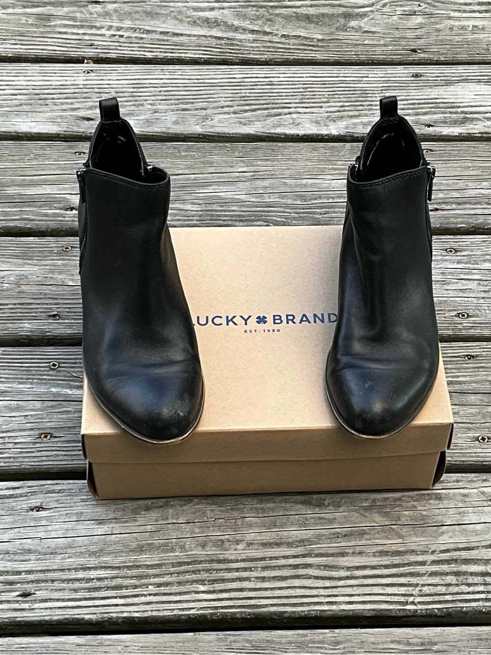Lucky Brand Black Leather LK-Basel Booties